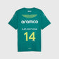 Aston Martin F1 Replica Alonso #14 Tee Shirt 2026 Green