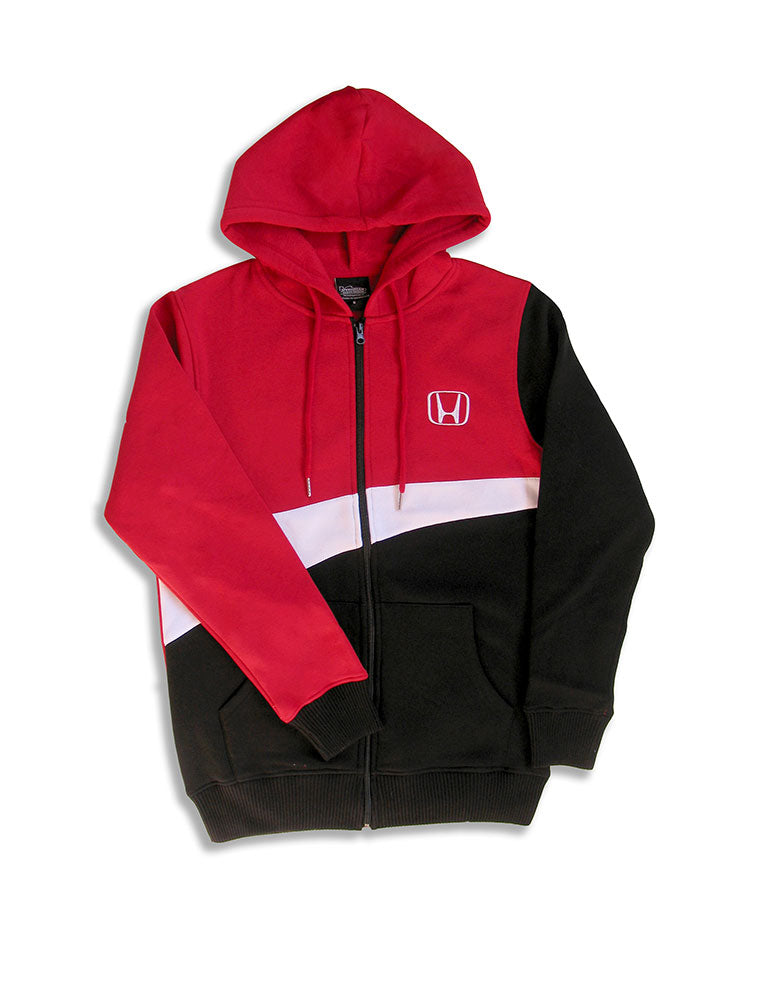 Honda Red Wave Full Zip Hooded Sweatshirt