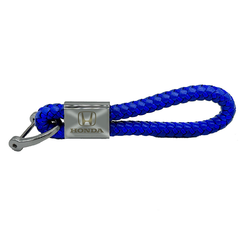 Honda Blue Leather Rope Keychain