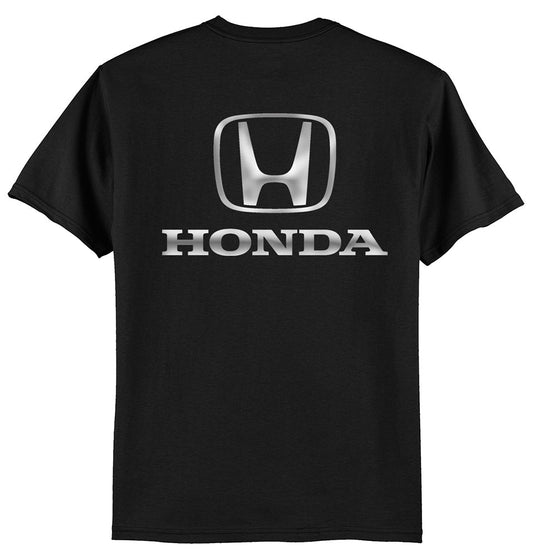 Honda Metallic Silver Print Tee Black