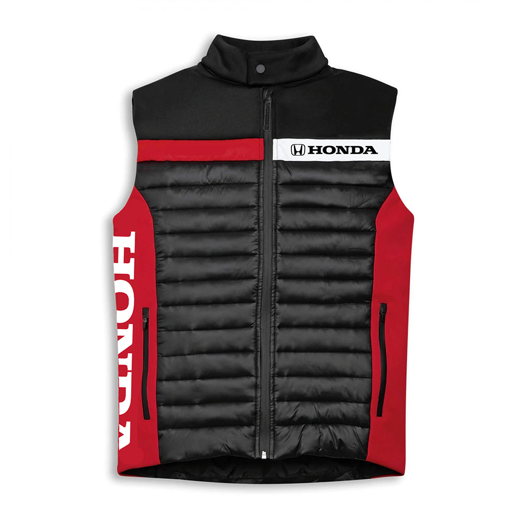 Honda Sporty Lightweight Puffer Vest Black/Red