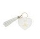 Honda White Heart Tassel Keyring