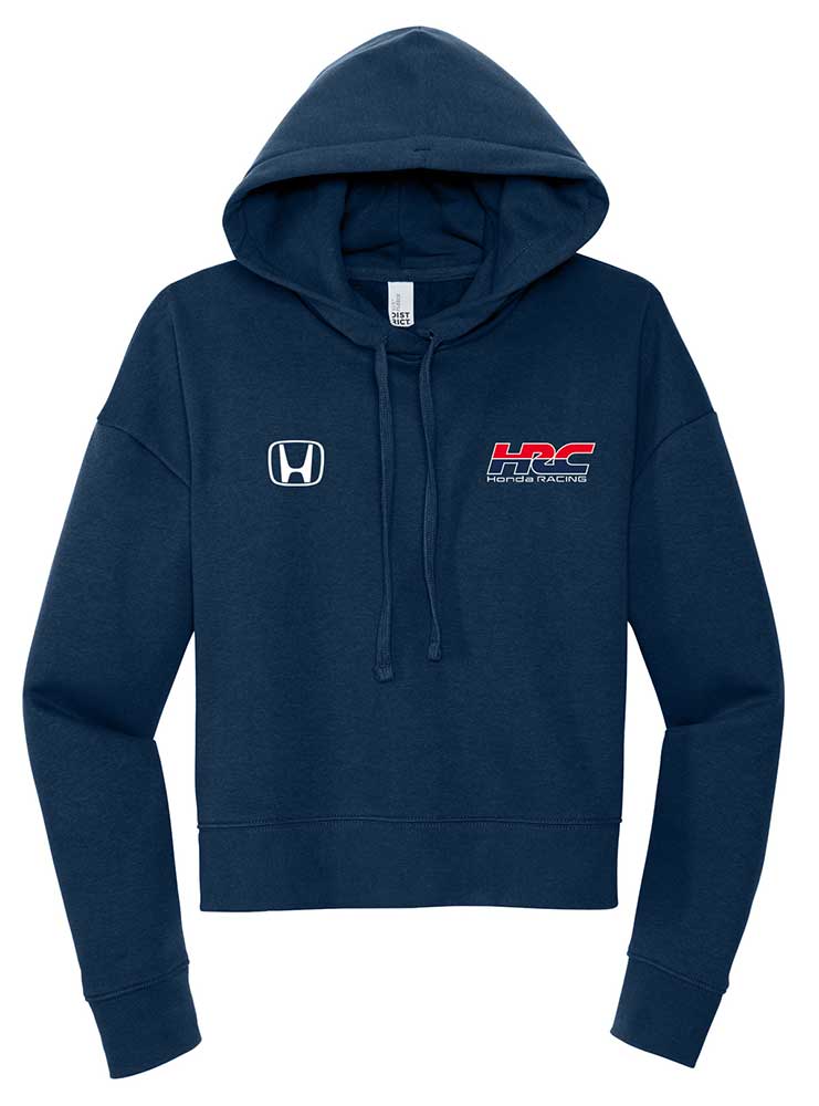 HRC Honda Racing Ladies Crop Hoodie Navy