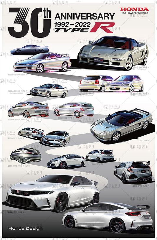 Honda Vintage Culture 30th Anniversary Type R Poster - White